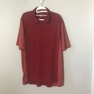 Patagonia mens XL 1/4 zip colorblock red orange short sleeve polo shirt wicking